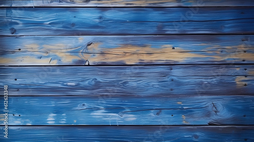 Obraz na płótnie Blue wood planks texture background. Generative AI.. Generative AI. w salonie