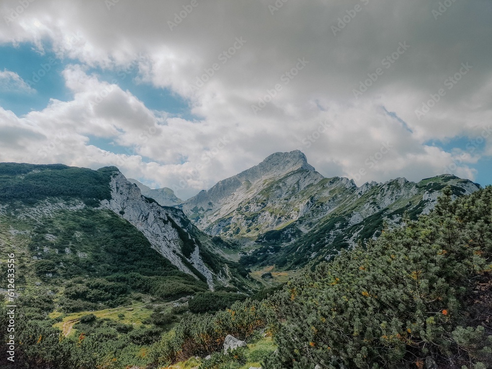 Landscape of Mountain Ojstrica from a hiking path, Slovenia, Kamnisko savinjske alpe