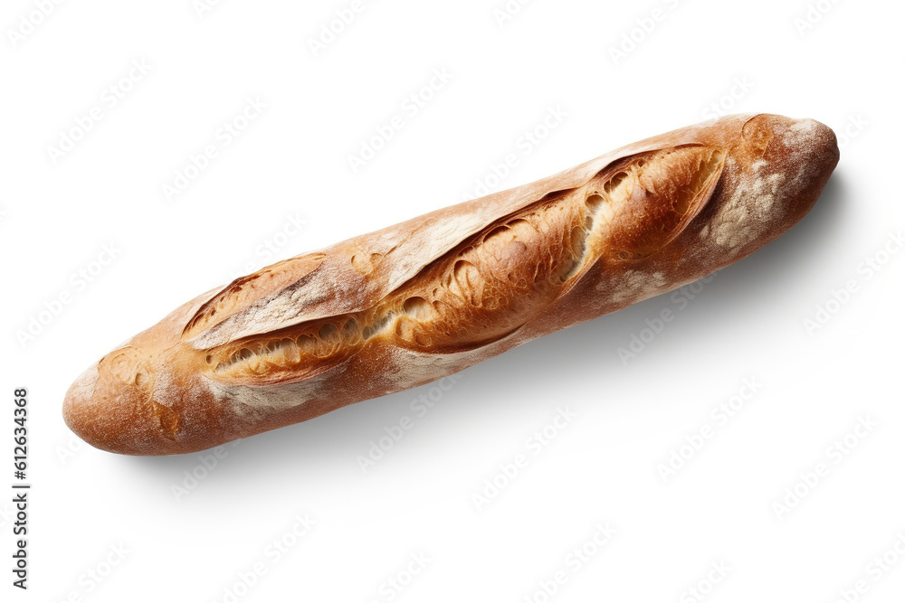 Classic French Baguette on a white background Classic French Baguette on a white background