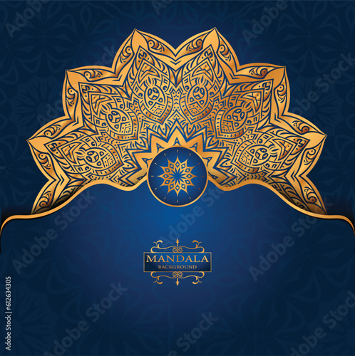 Luxury gold arabesque pattern in mandala background arabic islamic east style premium 