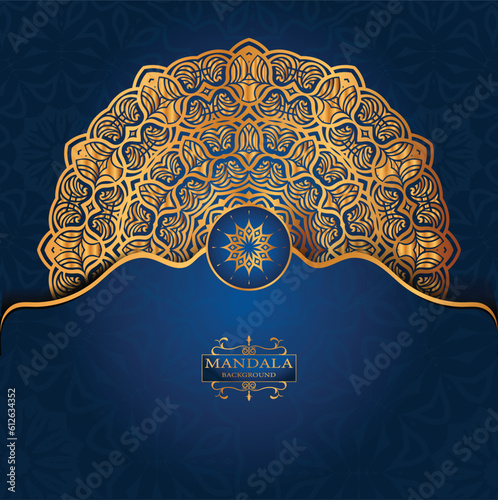 Luxury gold arabesque pattern in mandala background arabic islamic east style premium 