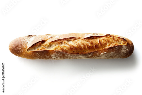 Classic French Baguette on a white background 