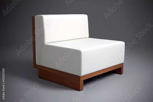 Dynamic Single Sofa with White Synthetic Leather and Wood