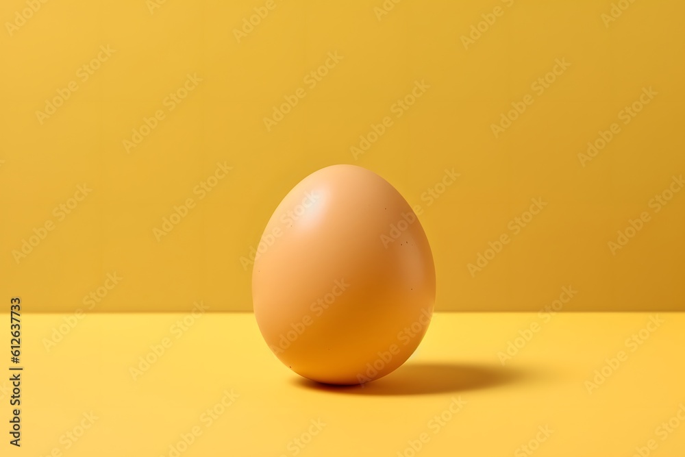 In the tradition of basic and brilliant visuals, a yellow egg on a plain yellow background. Generative AI In the tradition of basic and brilliant visuals, a yellow egg on a plain yellow background. Generative AI