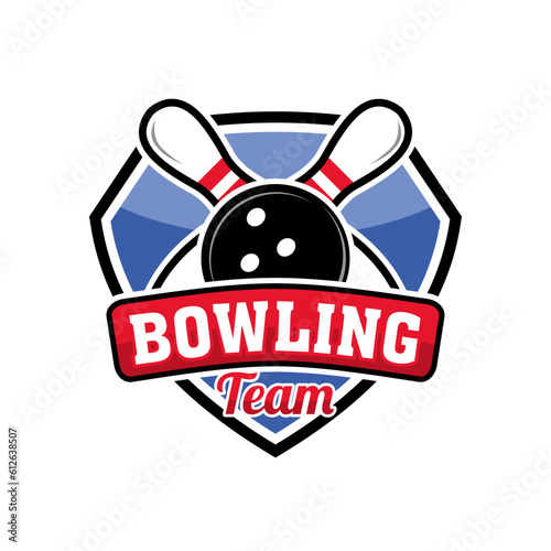 professional bowling club badge logo design