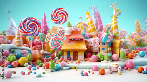 Candy world 3d animation background