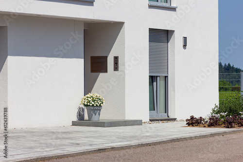 modern house facade entrance area