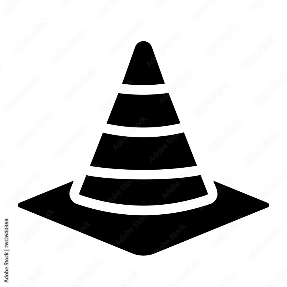 traffic cone glyph icon traffic cone glyph icon