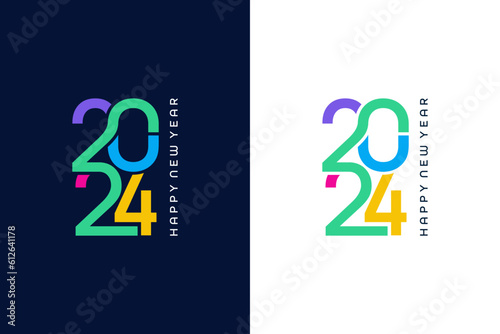 colorful and interconnected new year 2023 logo design