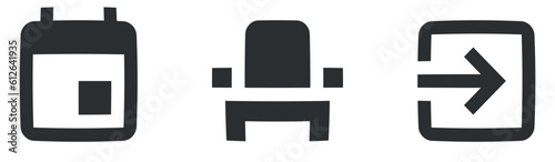 Set of 3 icons Actions. Modern thin line icons. Simple Set. for mobile and web. Big UI icon set. UX UI