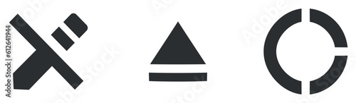 Set of 3 icons Actions. Line icons collection. modern trend in the style. Linear icons set. Thin filled icons pack. UX UI