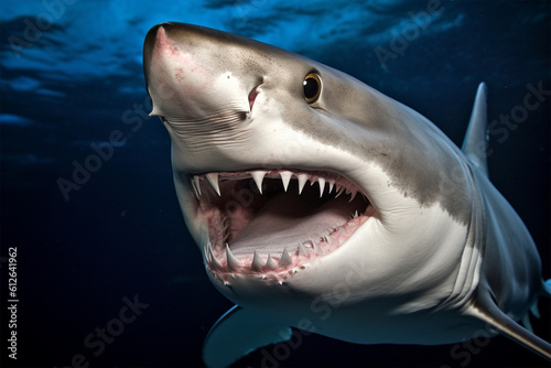 a shark is opening its mouth