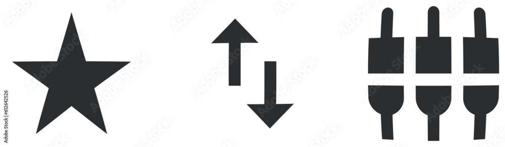 Set of 3 icons Actions. Vector illustration of thin line icons. Outline isolated signs. Linear icons set. Big UI icon set in a flat design. UI and UX Set of 3 icons Actions. Vector illustration of thin line icons. Outline isolated signs. Linear icons set. Big UI icon set in a flat design. UI and UX