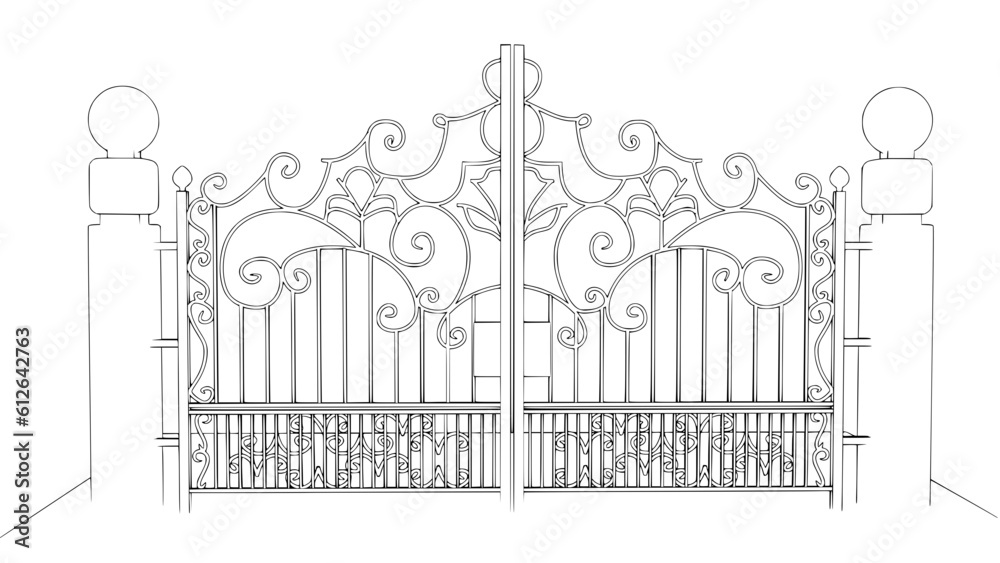 Obraz premium wrought iron gate