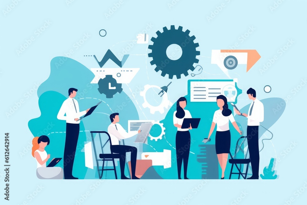 Business plan. Business concept growth. Teamwork. illustration, Generative AI Business plan. Business concept growth. Teamwork. illustration, Generative AI