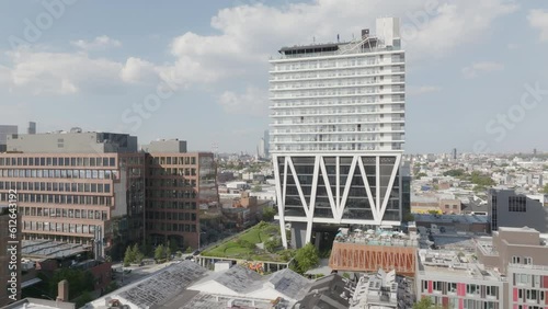 The William Vale Hotel stands out in its Williamsburg neighborhood