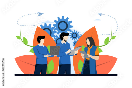 communication via the Internet, social networks, chat, video, news, messages, websites, find friends, mobile web graphics communicate with friends or colleagues. Flat vector illustration.