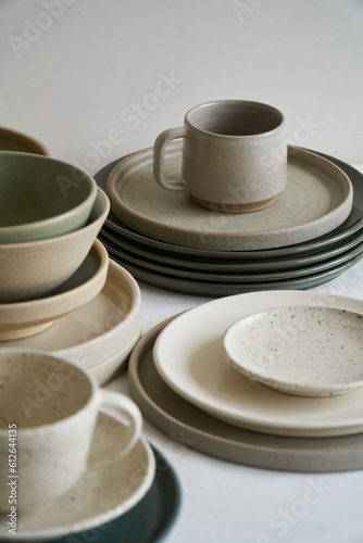 Different hand-made tableware photo