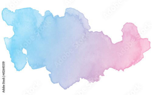 Abstract pink and blue watercolor on white background. gradient color