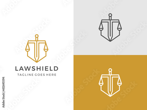Justice law firm premium logo design icon template 