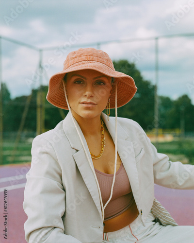 Analog Fashion Portrait of Young Woman photo