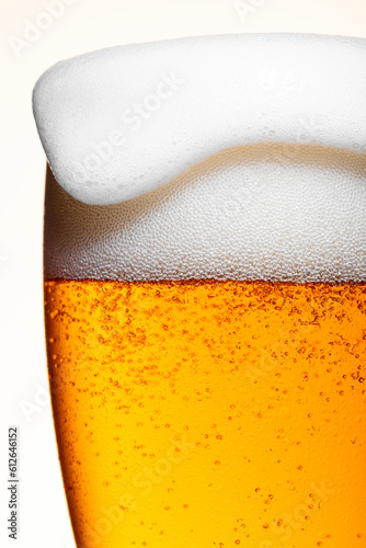 Beer Close-up with Wavy Foam photo