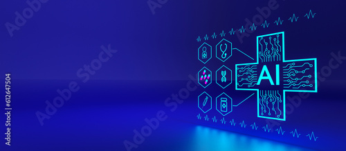 Quadro em tela AI in healthcare concept, the transformative impact of AI in the field