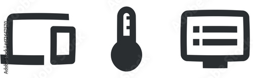 Set of 3 icons Device. A set vector icons. Simple Set. Linear symbols set. Big UI icon set. UX UI