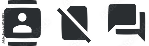 Set of 3 icons Communication. Creative business solutions icon set. Set Quality icon. Linear icons set. Thin filled icons pack. UI and UX