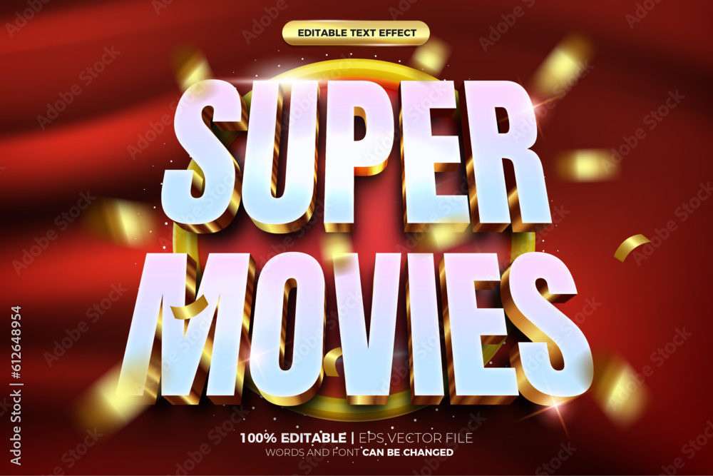 Super Luxury Movies 3D Editable text Effect Style Super Luxury Movies 3D Editable text Effect Style