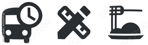 Set of 3 icons Maps. A set vector icons. Simple Set. for mobile and web. Thin filled icons pack. Vector illustration