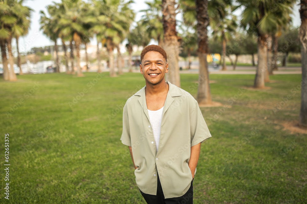 Enjoying life outdoors. portrait of happy young black man Enjoying life outdoors. portrait of happy young black man