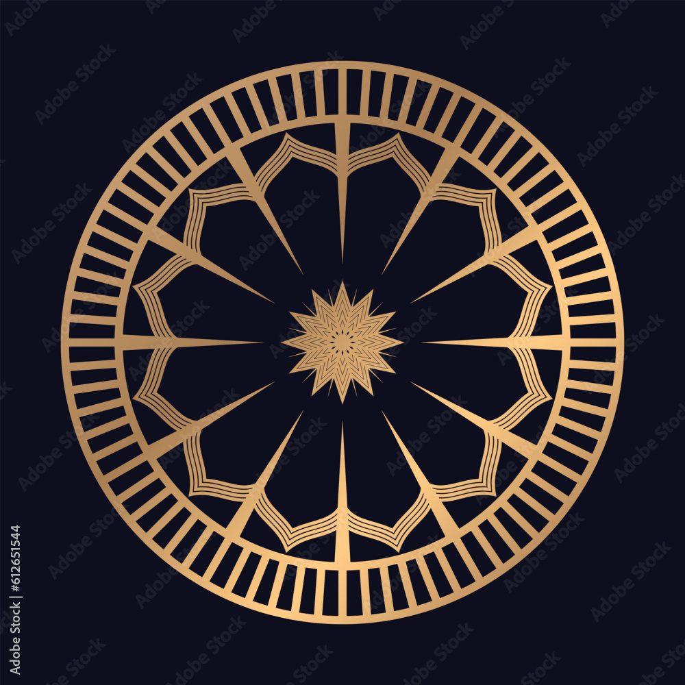 Luxurious golden color mandala design with background template vector