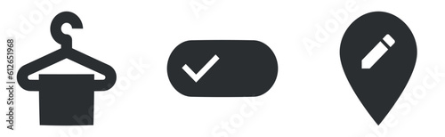 Set of 3 icons Maps. Modern thin line icons. Simple Set. Linear symbols set. Big UI icon set in a flat design. UX UI