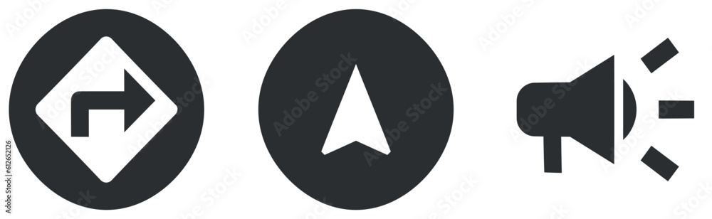 Set of 3 icons Navigation. Line icons collection. Outline isolated signs. for mobile and web. Thin filled icons pack. UX UI Set of 3 icons Navigation. Line icons collection. Outline isolated signs. for mobile and web. Thin filled icons pack. UX UI