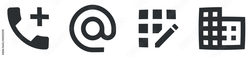 Obraz premium Set of 4 icons Communication. Vector collection thin line Web icon. Simple Set. for mobile and web. Thin filled icons pack. UI and UX