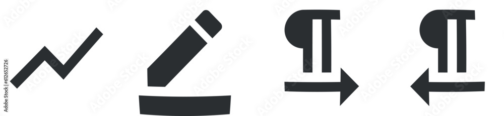 Set of 4 icons Editor. Vector collection thin line Web icon. Simple Set. for mobile and web. Big UI icon set in a flat design. UI and UX Set of 4 icons Editor. Vector collection thin line Web icon. Simple Set. for mobile and web. Big UI icon set in a flat design. UI and UX