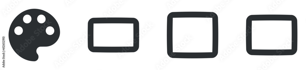 Set of 4 icons Image. Vector collection thin line Web icon. Set Quality icon. for mobile and web. Big UI icon set. Vector illustration Set of 4 icons Image. Vector collection thin line Web icon. Set Quality icon. for mobile and web. Big UI icon set. Vector illustration