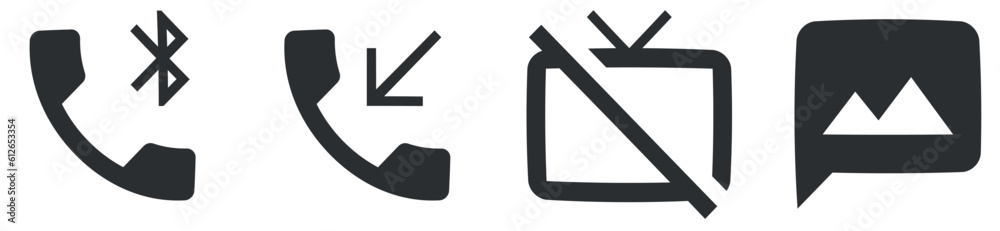 Set of 4 icons Notification. Modern thin line icons. Simple Set. for mobile and web. Thin filled icons pack. UI and UX Set of 4 icons Notification. Modern thin line icons. Simple Set. for mobile and web. Thin filled icons pack. UI and UX