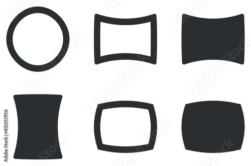 Set of 6 icons Image. Vector collection thin line Web icon. Simple Set. Linear symbols set. Big UI icon set in a flat design. UX UI