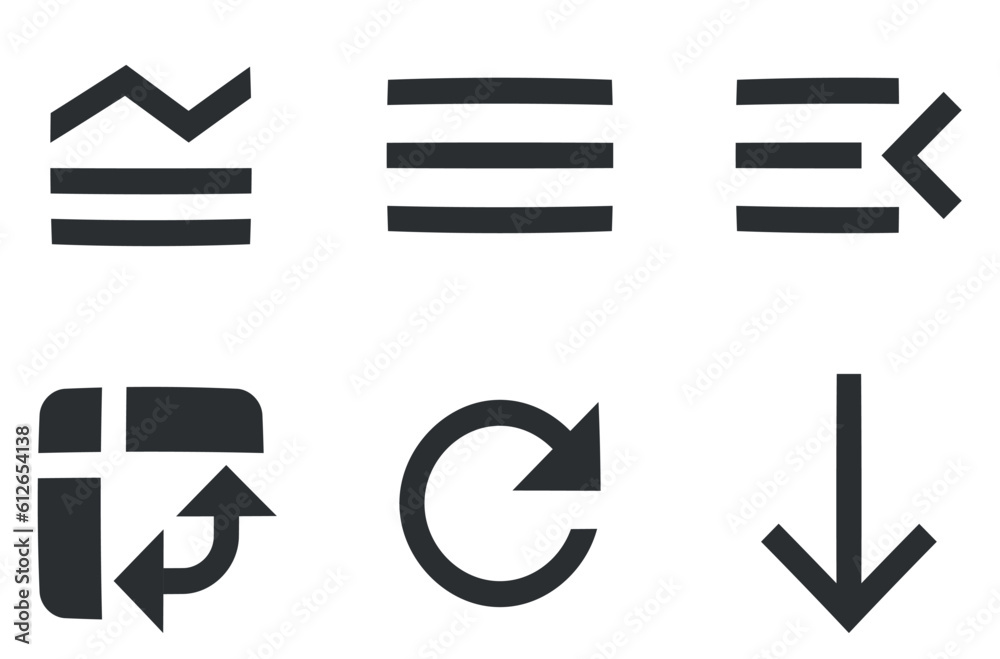 Set of 6 icons Navigation. Vector collection thin line Web icon. Outline isolated signs. Linear icons set. Big UI icon set in a flat design. Vector illustration Set of 6 icons Navigation. Vector collection thin line Web icon. Outline isolated signs. Linear icons set. Big UI icon set in a flat design. Vector illustration