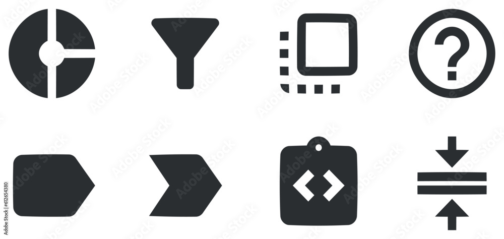 Set of 8 icons Actions. Modern thin line icons. Simple Set. Linear icons set. Big UI icon set in a flat design. UI and UX
