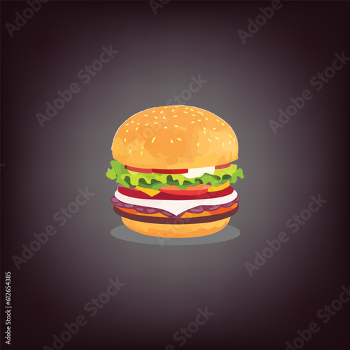 Nice hamburger Vector or cheeseburger Vector. 