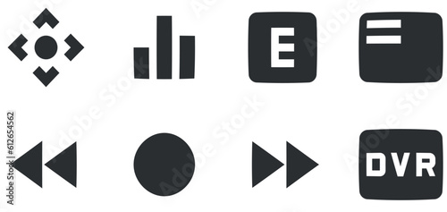 Set of 8 icons Audio and Video Vector illustration of thin line icons. Simple Set. Linear icons set. Big UI icon set. UI and UX