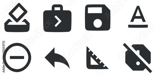 Set of 8 icons Content. Creative business solutions icon set. modern trend in the style. Linear icons set. Big UI icon set. Vector illustration