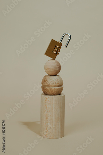 unlocked golden combination lock