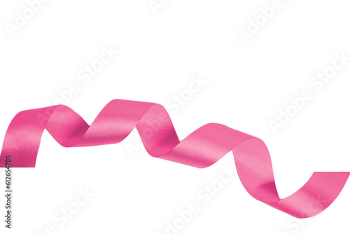 Foto hot pink ribbon on white background transparent, elements PNG image