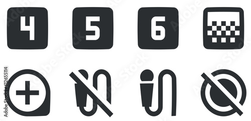 Set of 8 icons Image. Modern thin line icons. modern trend in the style. for mobile and web. Thin filled icons pack. UX UI