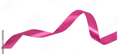 Tela hot pink ribbon on white background transparent, elements PNG