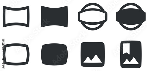 Set of 8 icons Image. Vector illustration of thin line icons. Set Quality icon. for mobile and web. Big UI icon set. UX UI